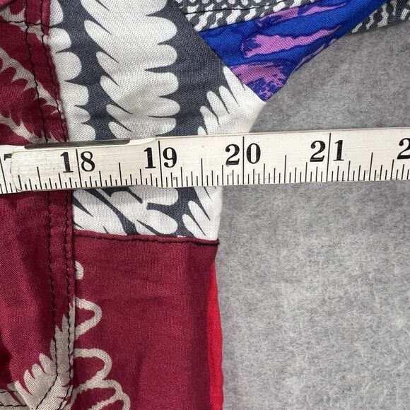 Island Goddess Aloha Hawaiian Button Up Shirt mens Medium Floral Patchwork - Picture 9 of 12